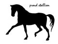 Black Horse Silhouette On A White Background